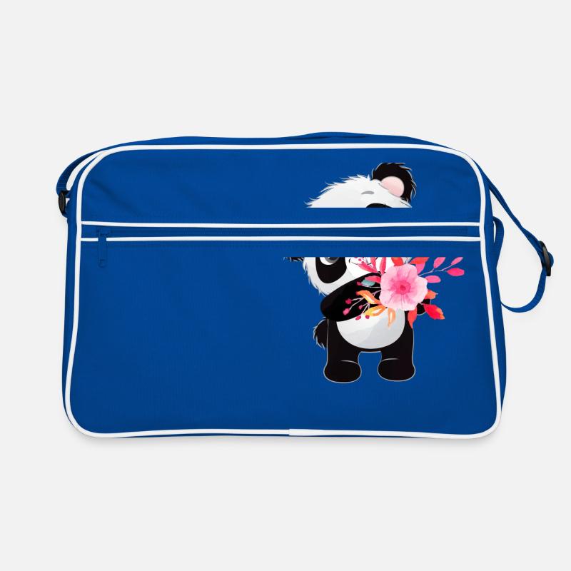 Petit panda avec des fleurs Sac Retro