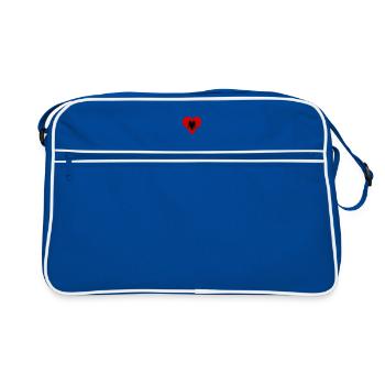 Drapeau de l’Albanie Coeur Long - Sac Retro - bleu/blanc - Devant