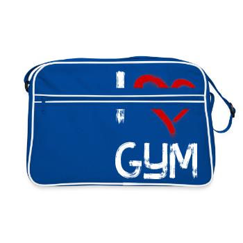 J'adore salle de gym - Sac Retro - bleu/blanc - Devant