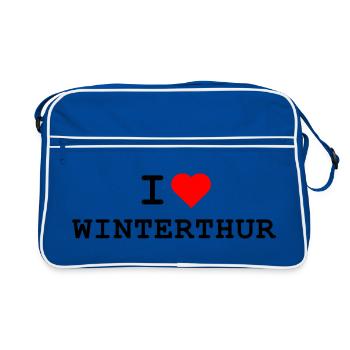 J’adore Winterthur - Ich liebe Winterthur - Sac Retro - bleu/blanc - Devant