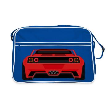 Sports Car Rear View – Power & Design - Retro Bag - blue/white - Front