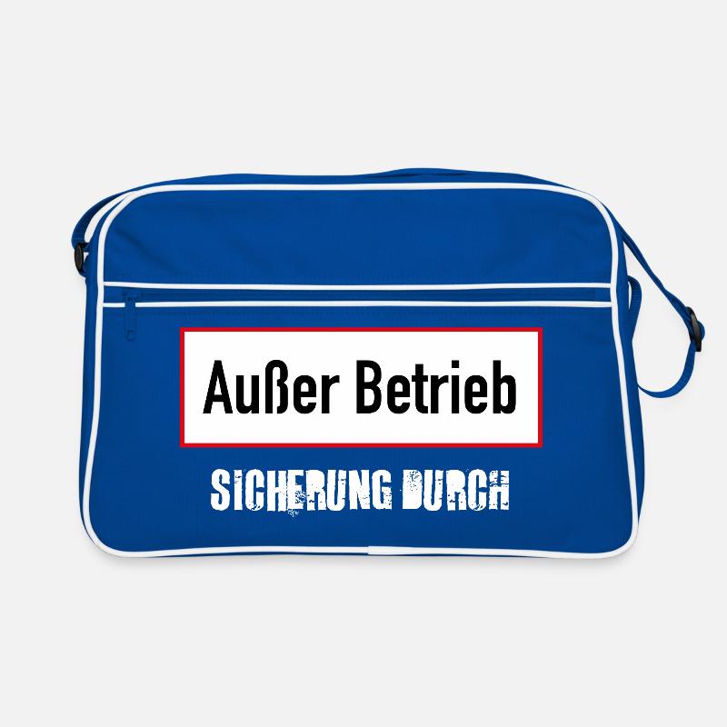 Sicherung durch - Retro Tasche - Blau/Weiß