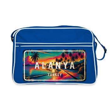 Alanya Turkey vintage sunset sign - Retro Bag - blue/white - Front