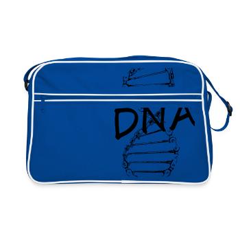 Biker DNA - Retro Tasche - Blau/Weiß - Vorne