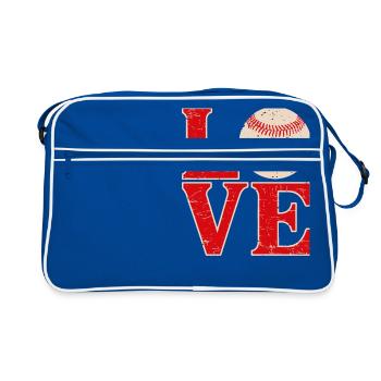 Aimer le baseball - Sac Retro - bleu/blanc - Devant