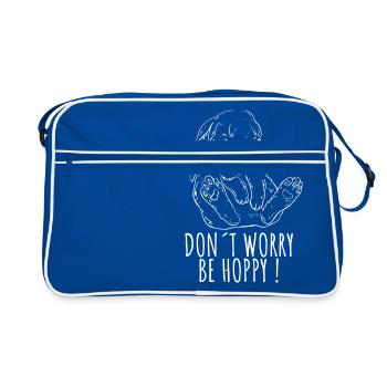 Süßer lustig Hase Hasen Kaninchen Spruch Geschenk - Retro Tasche - Blau/Weiß - Vorne