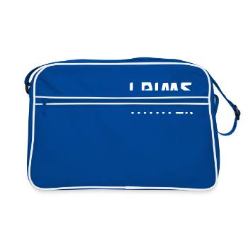 Tatatuk - Waldorf Zwerg - Geschenkidee - Retro Tasche - Blau/Weiß - Vorne