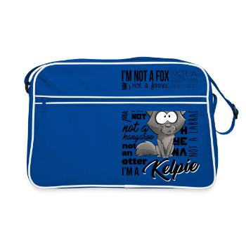Ich bin Fawn Kelpie - Schwarz IN - Retro Tasche - Blau/Weiß - Vorne
