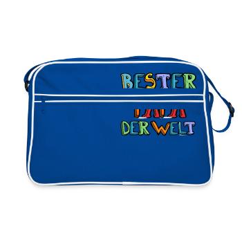Bester Papa - Retro Tasche - Blau/Weiß - Vorne