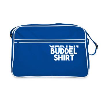 Garten Buddel Shirt Gärtnerin Gärtner Geschenk - Retro Tasche - Blau/Weiß - Vorne