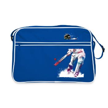 Cricket-Sportkunst #cricket - Retro Tasche - Blau/Weiß - Vorne