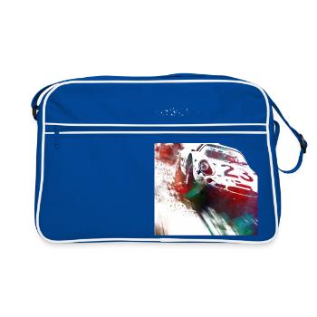 Voiture de course #racing #sport - Sac Retro - bleu/blanc - Devant