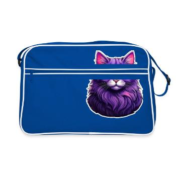Katze modernes Design lila - Retro Tasche - Blau/Weiß - Vorne
