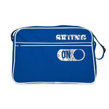 Skiing Skiing Skiing Skiing Skiing - Retro Bag - blue/white - Front