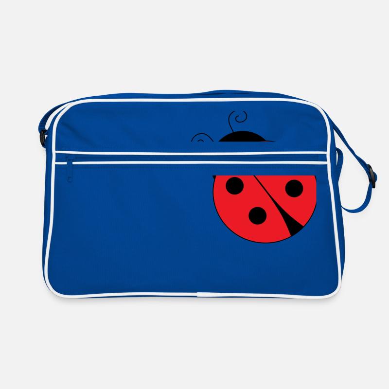 Marienkäfer - Retro Tasche - Blau/Weiß