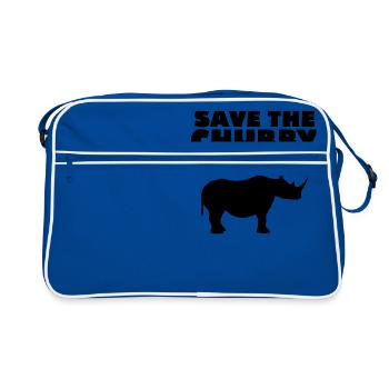 RETTEN SIE DAS CHUBBY-EINHORN - Retro Tasche - Blau/Weiß - Vorne
