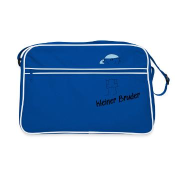 Kleiner Bruder - Retro Tasche - Blau/Weiß - Vorne