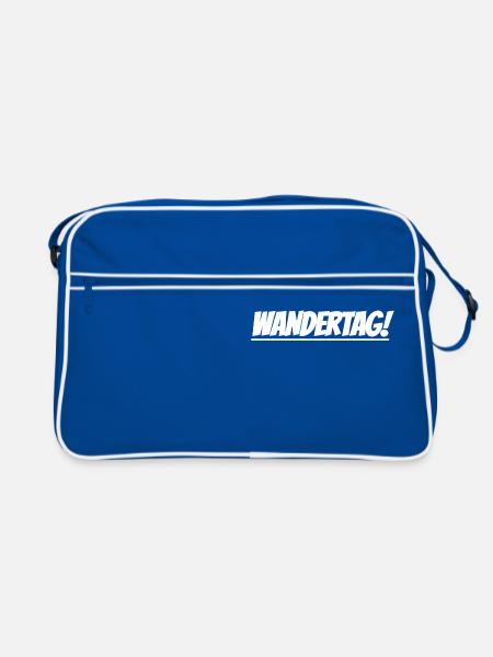 Yeah! WANDERTAG! - Retro Tasche - Blau/Weiß - Vorne