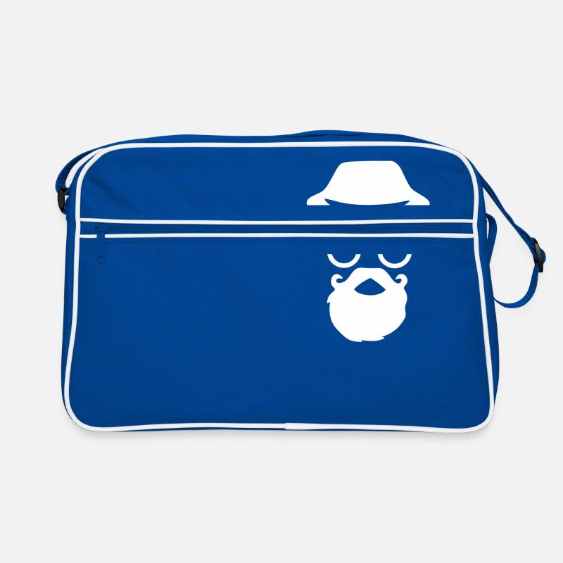 Bicycle hipster hat beard face Retro Bag