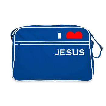 Eglise chrétienne chrétienne catholique - Sac Retro - bleu/blanc - Devant