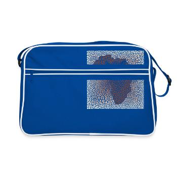 Fond d'illustration vectorielle transparente motif léopard avec carte de l'Afrique - Sac Retro - bleu/blanc - Devant