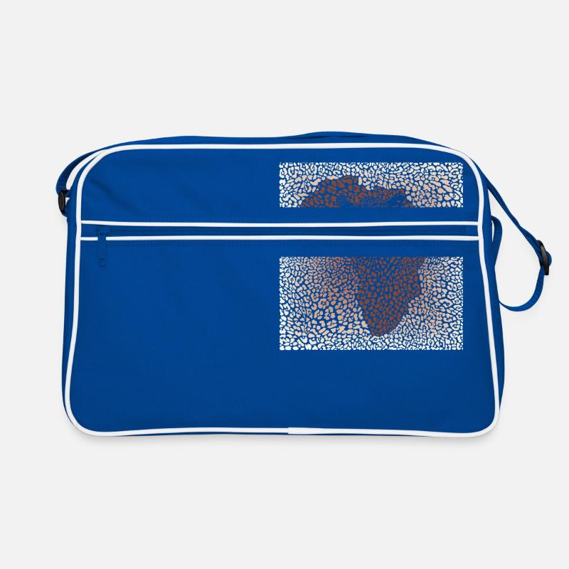 Leopard seamless pattern vector illustration background with Africa map Retro Tasche