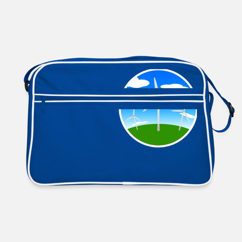 Windräder - Retro Tasche - Blau/Weiß
