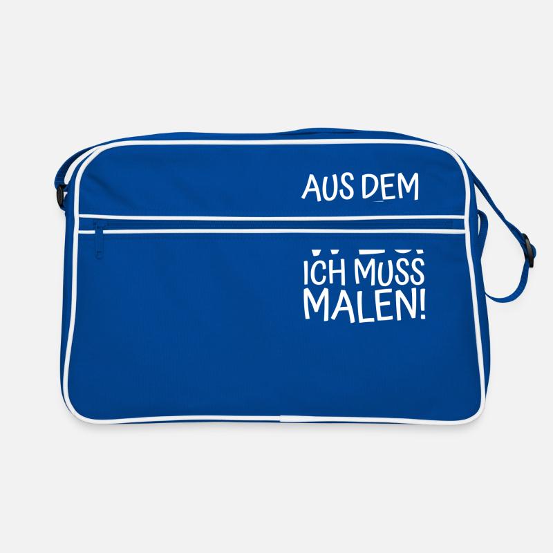 MALER: MUSS MALEN - Retro Tasche - Blau/Weiß
