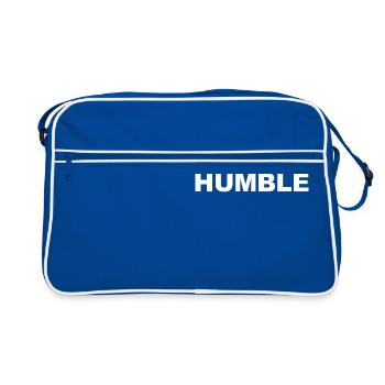 Be Humble in weiss - Retro Tasche - Blau/Weiß - Vorne