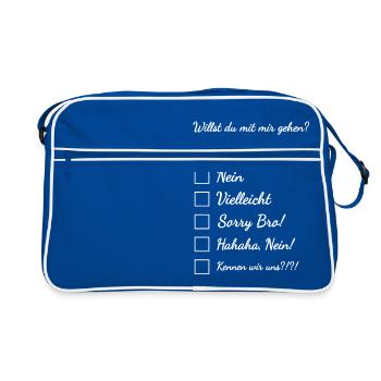 Tu veux aller avec moi ? - Sac Retro - bleu/blanc - Devant