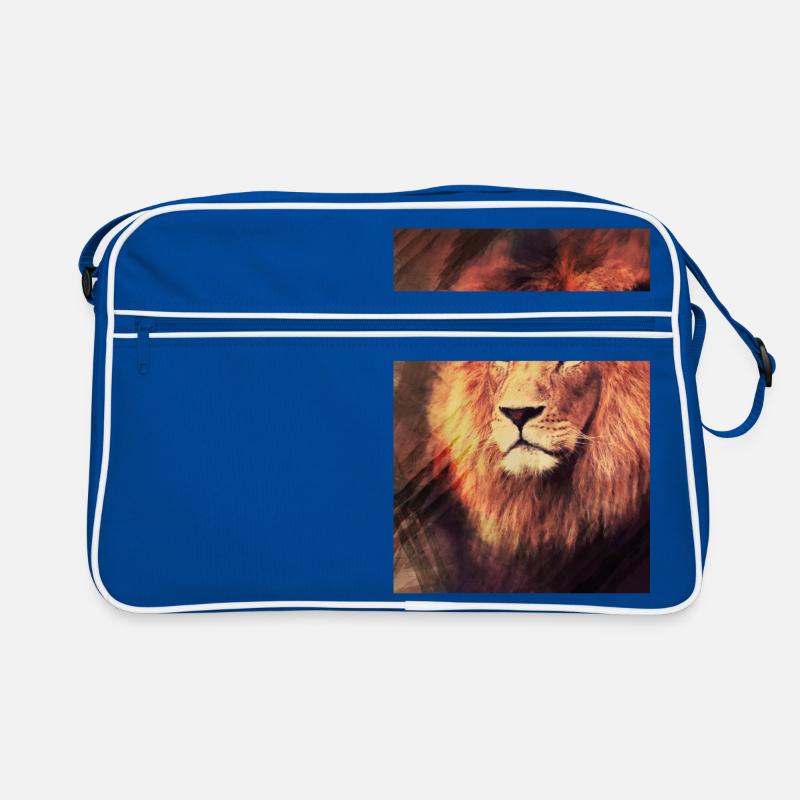 Löwe - Retro Tasche - Blau/Weiß