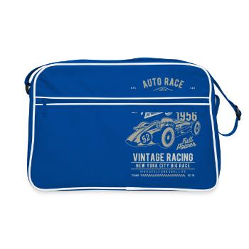 Course de voitures de course vintage - Sac Retro - bleu/blanc - Devant