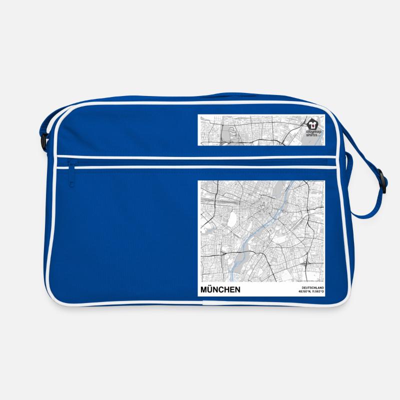 Munich Basic city map black and white Retro Bag