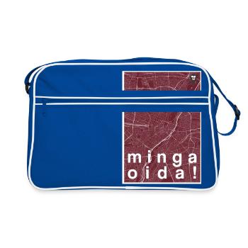 Munich hipster carte de la ville rouge minga oida! - Sac Retro - bleu/blanc - Devant