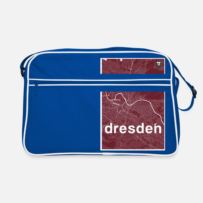 Dresden hipster city map red Retro Bag