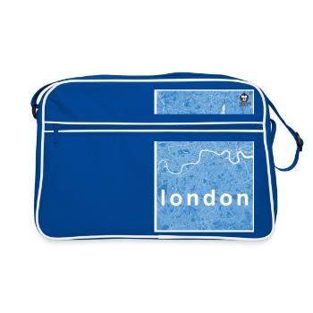 Londres hipster carte de la ville bleu - Sac Retro - bleu/blanc - Devant