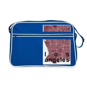 Los Angeles Hipster Stadt Karte rot - Retro Tasche - Blau/Weiß - Vorne