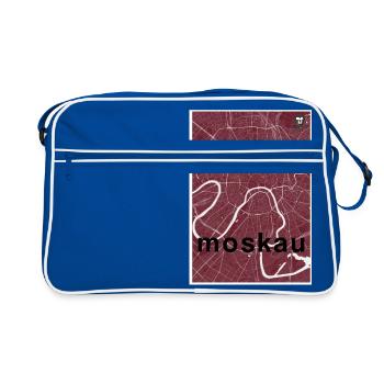 Moskau Hipster Stadt Karte rot - Retro Tasche - Blau/Weiß - Vorne