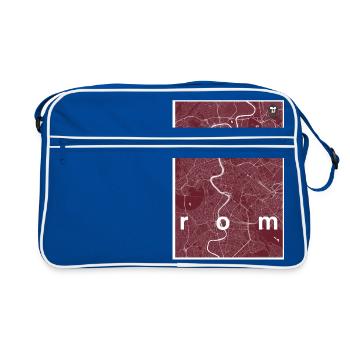 Rom Hipster Stadt Karte rot - Retro Tasche - Blau/Weiß - Vorne