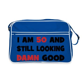 50 - Retro Tasche - Blau/Weiß - Vorne