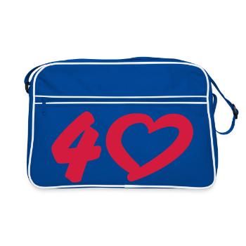 40. Geburtstag - Retro Tasche - Blau/Weiß - Vorne