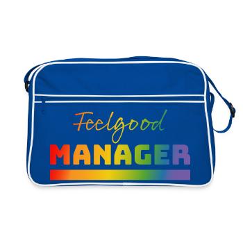 Tshirt Feelgood Manager rainbow - Retro Bag - blue/white - Front