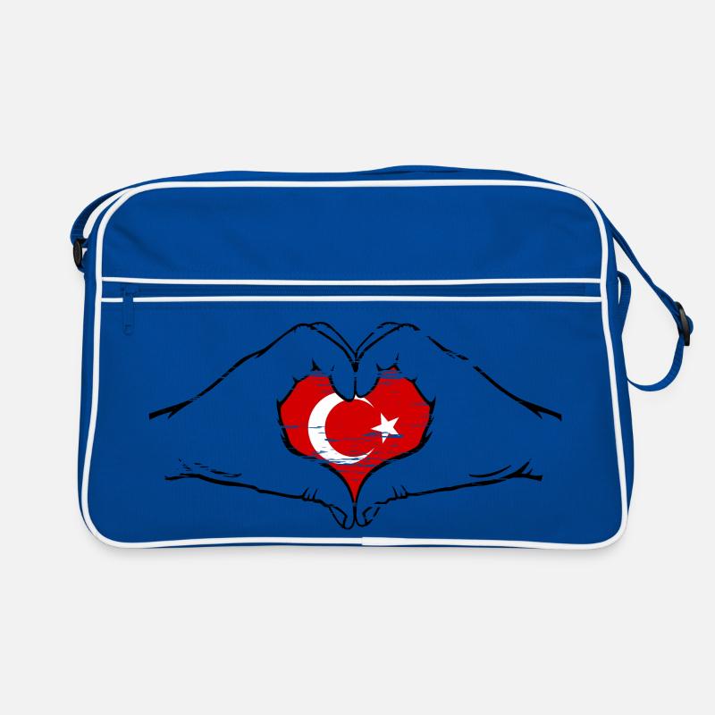 Drapeau de la Turquie en forme de cœur utilisé Sac Retro