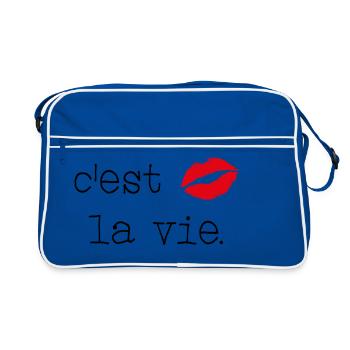 C'est la vie - Little French Speaking - Retro Bag - blue/white - Front