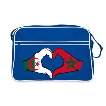 Algérie Maroc Drapeau Mains Coeur Forme Utilisé - Sac Retro - bleu/blanc - Devant
