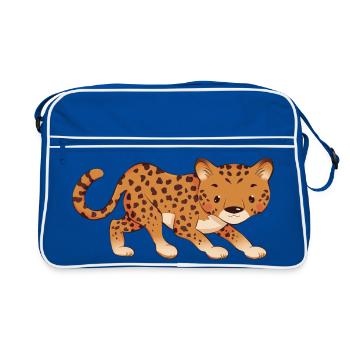 Leopard - Retro Bag - blue/white - Front