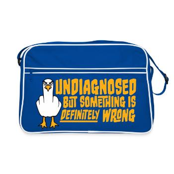 Undiagnosed But Something Is Definitely Wrong Möwe - Retro Tasche - Blau/Weiß - Vorne