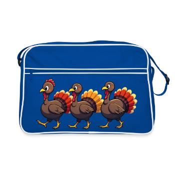 Bébé dinde de Thanksgiving - Sac Retro - bleu/blanc - Devant