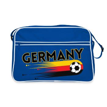 Germany German Football Soccer Ball Travel Retro - Sac Retro - bleu/blanc - Devant