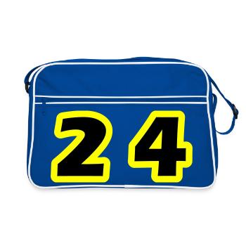 24 Number symbol - Retro Bag - blue/white - Front